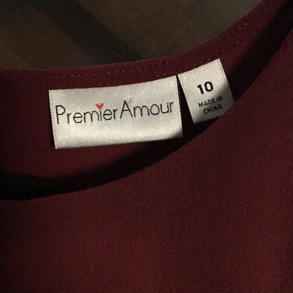 Premier Amour Burgundy Long Sleeve Dress - Picture 3 of 3